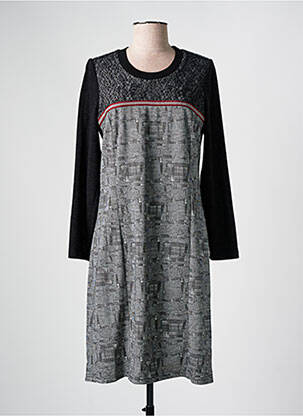 Robe mi-longue manches longues manches longues gris GUY DUBOUIS femme