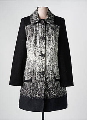 Manteau long coupe cintrée sans capuche noir GUY DUBOUIS femme