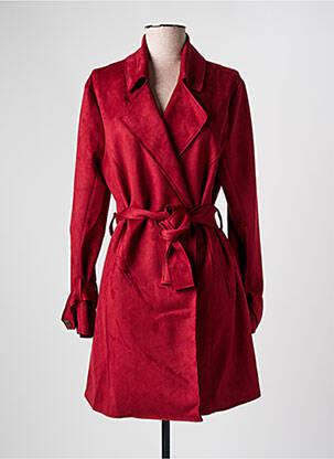 Trench poignets boutonnés sans capuche rouge GUY DUBOUIS femme