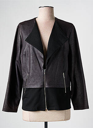 Veste casual tissage suedine noir GUY DUBOUIS femme