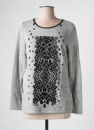 Sweat-shirt stretch manches longues gris GUY DUBOUIS femme