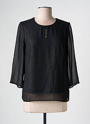 Blouse fermeture boutonnée au dos manches 3/4 noir GUY DUBOUIS femme