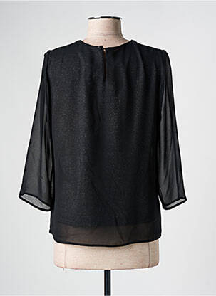 Blouse légère et transparente manches 3/4 noir GUY DUBOUIS femme