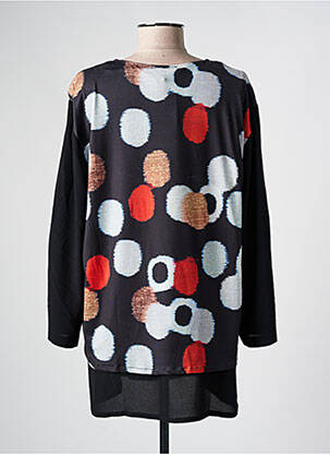Tunique manches longues tissage crêpe noir GUY DUBOUIS femme