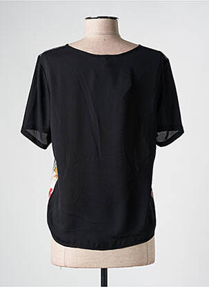 Blouse légère et transparente manches courtes noir GUY DUBOUIS femme
