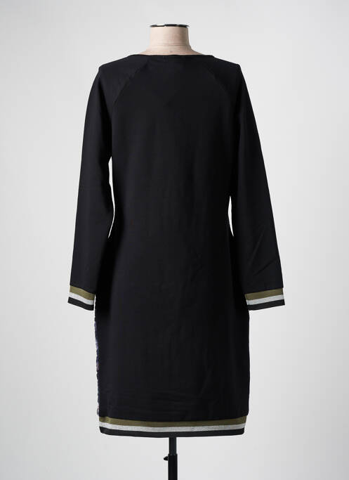 Robe mi-longue imprimé fantaisie manches longues noir MERI & ESCA femme