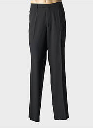 Pantalon droit fermeture zippée sous rabat avec crochet taille normale noir LUIGI MORINI homme