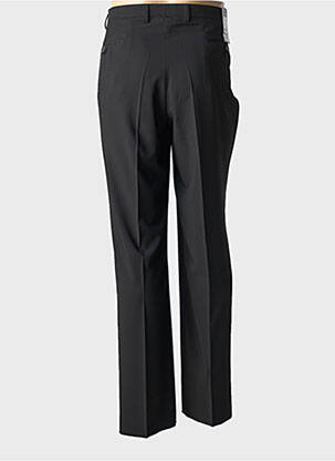 Pantalon droit fermeture zippée sous rabat avec crochet taille normale noir LUIGI MORINI homme