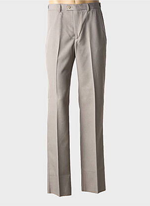 Pantalon droit tissage chiné taille haute vert PIERRE D'ARLANC homme