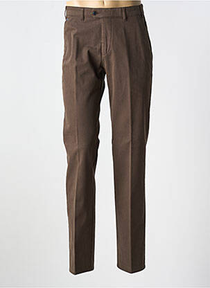 Pantalon chino tissage popeline taille haute marron BRÜHL homme