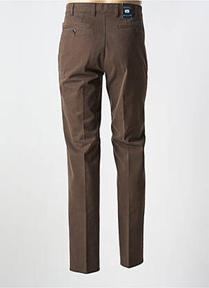 Pantalon chino tissage popeline taille haute marron BRÜHL homme