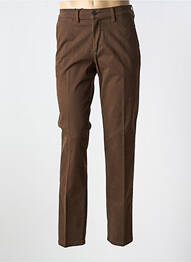 Pantalon chino fermeture zippée sous rabat boutonné taille basse marron LCDN homme