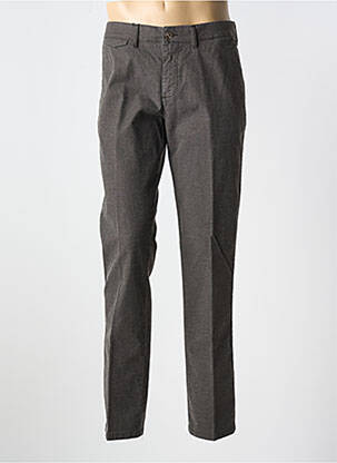Pantalon chino tissage chiné taille normale marron LCDN homme