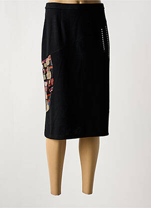 Jupe mi-longue coupe droite noir GUY DUBOUIS femme