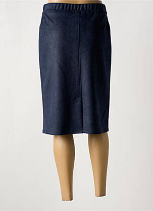 Jupe mi-longue coupe droite bleu GUY DUBOUIS femme