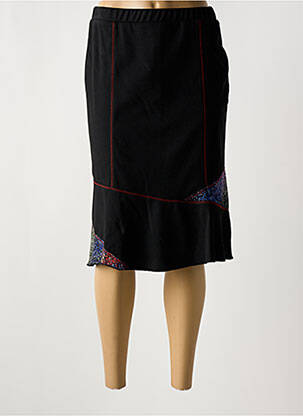 Jupe mi-longue coupe droite noir GUY DUBOUIS femme