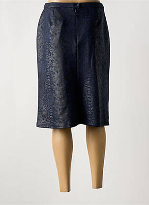 Jupe mi-longue coupe droite bleu GUY DUBOUIS femme
