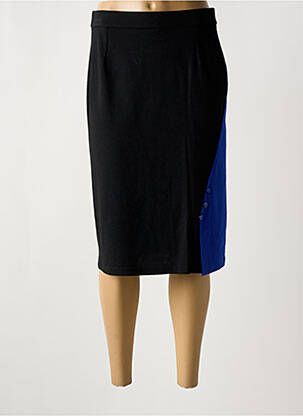 Jupe mi-longue stretch bleu GUY DUBOUIS femme