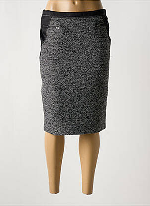 Jupe mi-longue coupe droite noir GUY DUBOUIS femme