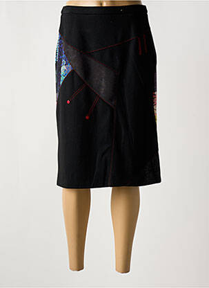 Jupe mi-longue coupe droite noir GUY DUBOUIS femme