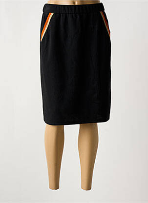 Jupe mi-longue coupe droite noir GUY DUBOUIS femme