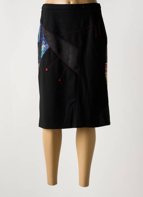Jupe mi-longue coupe droite noir GUY DUBOUIS femme