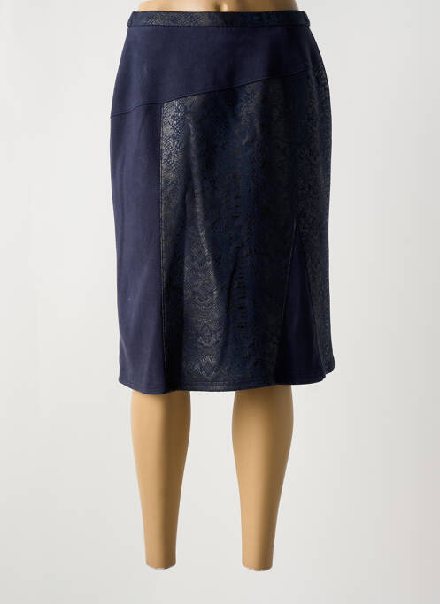 Jupe mi-longue bleu GUY DUBOUIS pour femme