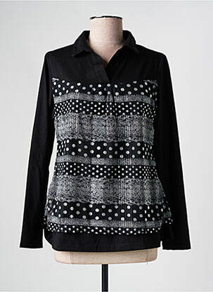 Top tissage crêpe manches longues noir S.QUISE femme