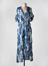 Robe longue coupe cintrée manches 3/4 bleu LAGON BLEU femme