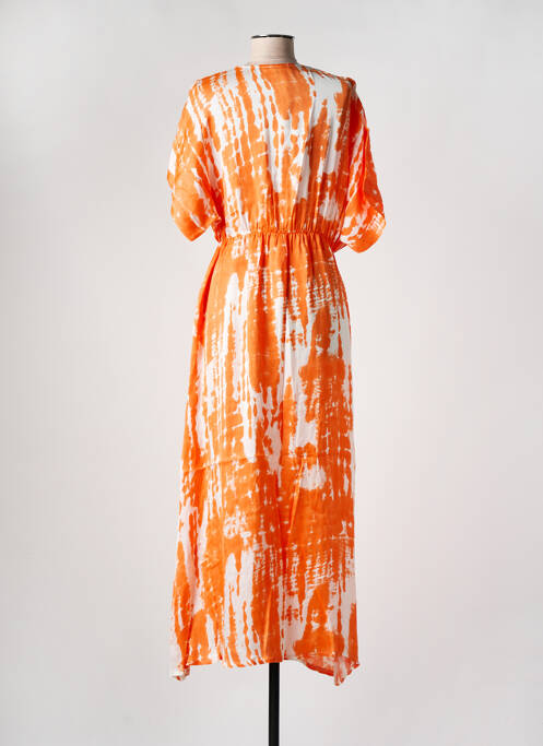 Robe longue orange LAGON BLEU pour femme