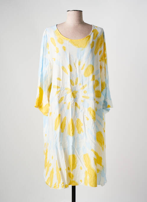 Robe mi-longue jaune LAGON BLEU pour femme