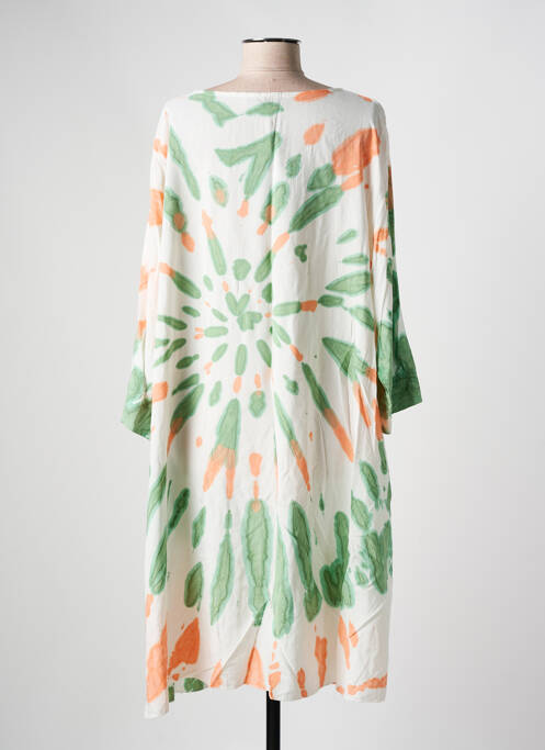 Robe mi-longue vert LAGON BLEU pour femme