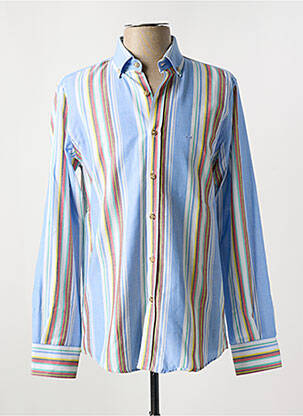 Chemise manches longues imprimé rayures bleu CARLOS CORDOBA homme