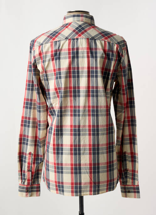 Chemise manches longues imprimé carreaux beige TIBET homme