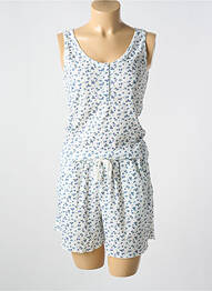 Pyjashort col rond blanc JAVIER GOLMAR femme