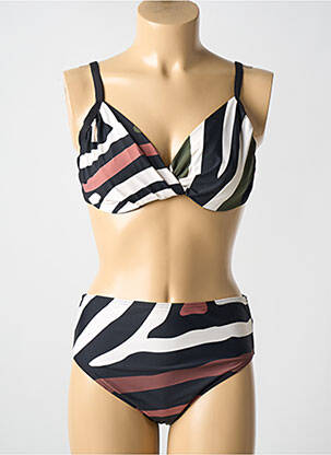 Maillot de bain 2 pièces stretch haut soutien-gorge emboitant noir TAMOURÉ femme