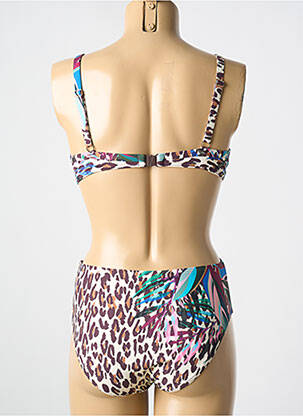 Maillot de bain 2 pièces stretch haut soutien-gorge emboitant marron TAMOURÉ femme
