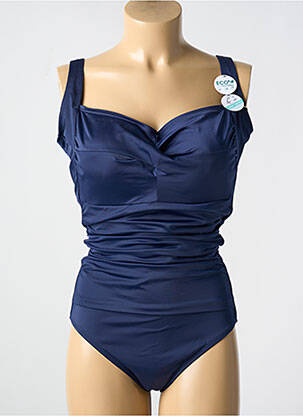 Maillot de bain 1 pièce stretch haut soutien-gorge balconnet bleu DORINA femme