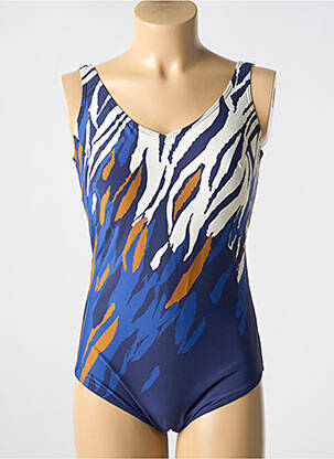 Maillot de bain 1 pièce imprimé fantaisie haut soutien-gorge moulé bleu TAMOURÉ femme