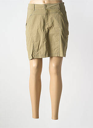 Jupe short fermeture zippée sous rabat boutonné vert S.QUISE femme