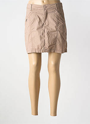 Jupe short fermeture zippée sous rabat boutonné beige S.QUISE femme