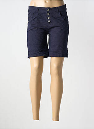 Bermuda coupe droite bleu LA PETITE NÎMOISE femme