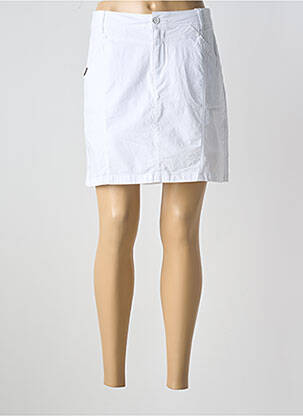 Jupe short fermeture zippée sous rabat boutonné blanc S.QUISE femme