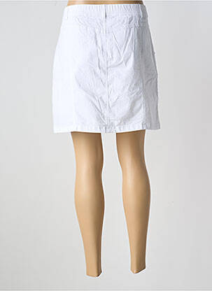Jupe short fermeture zippée sous rabat boutonné blanc S.QUISE femme