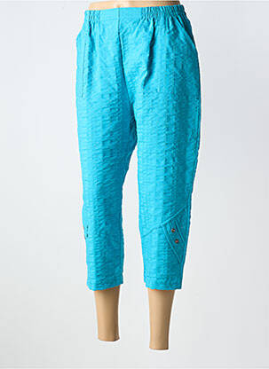 Pantacourt coupe droite bleu ATLANTA femme