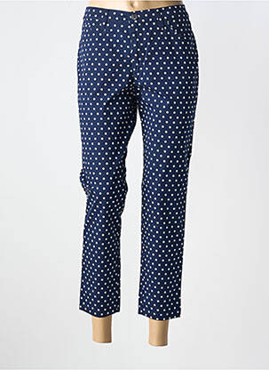 Pantalon 7/8 tissage popeline taille normale bleu WALTRON femme