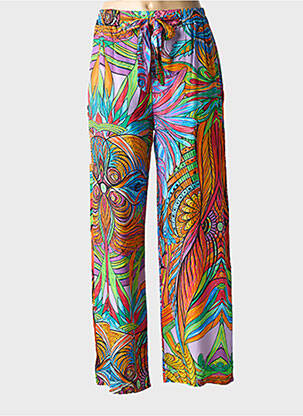 Pantalon droit taille élastique bleu LAGON BLEU femme