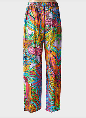 Pantalon droit taille élastique bleu LAGON BLEU femme
