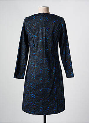 Robe mi-longue imprimé fantaisie manches longues noir GUY DUBOUIS femme