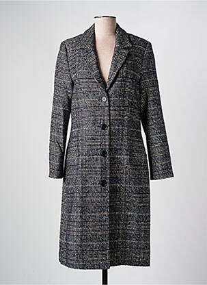 Manteau long coupe cintrée sans capuche gris GUY DUBOUIS femme